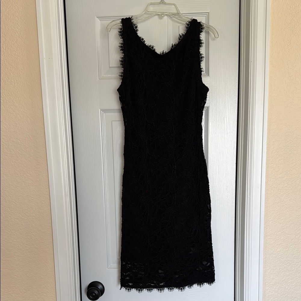 Elegant Black Sheath Cocktail Dress, Sleeveless Lace